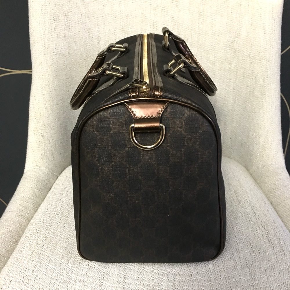 Authentic GUCCI Boston satchel bag brown gold - Picture 7 of 15